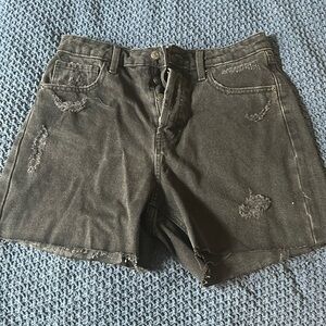 High Waisted Ripped Jean Shorts